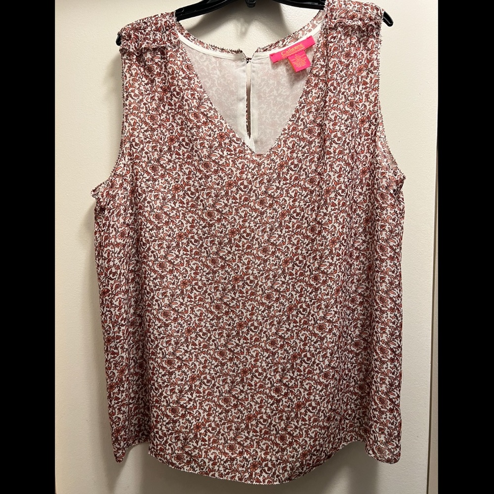 Catherine Malandrino Lined V-Neck Blouse size L